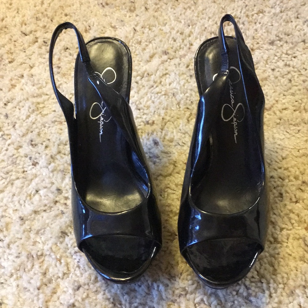 Jessica Simpson black patent leather
